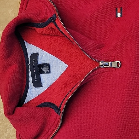 Tommy Hilfiger Red Zip-up Turtleneck Sweatshirt,  S/P - Picture 4 of 13